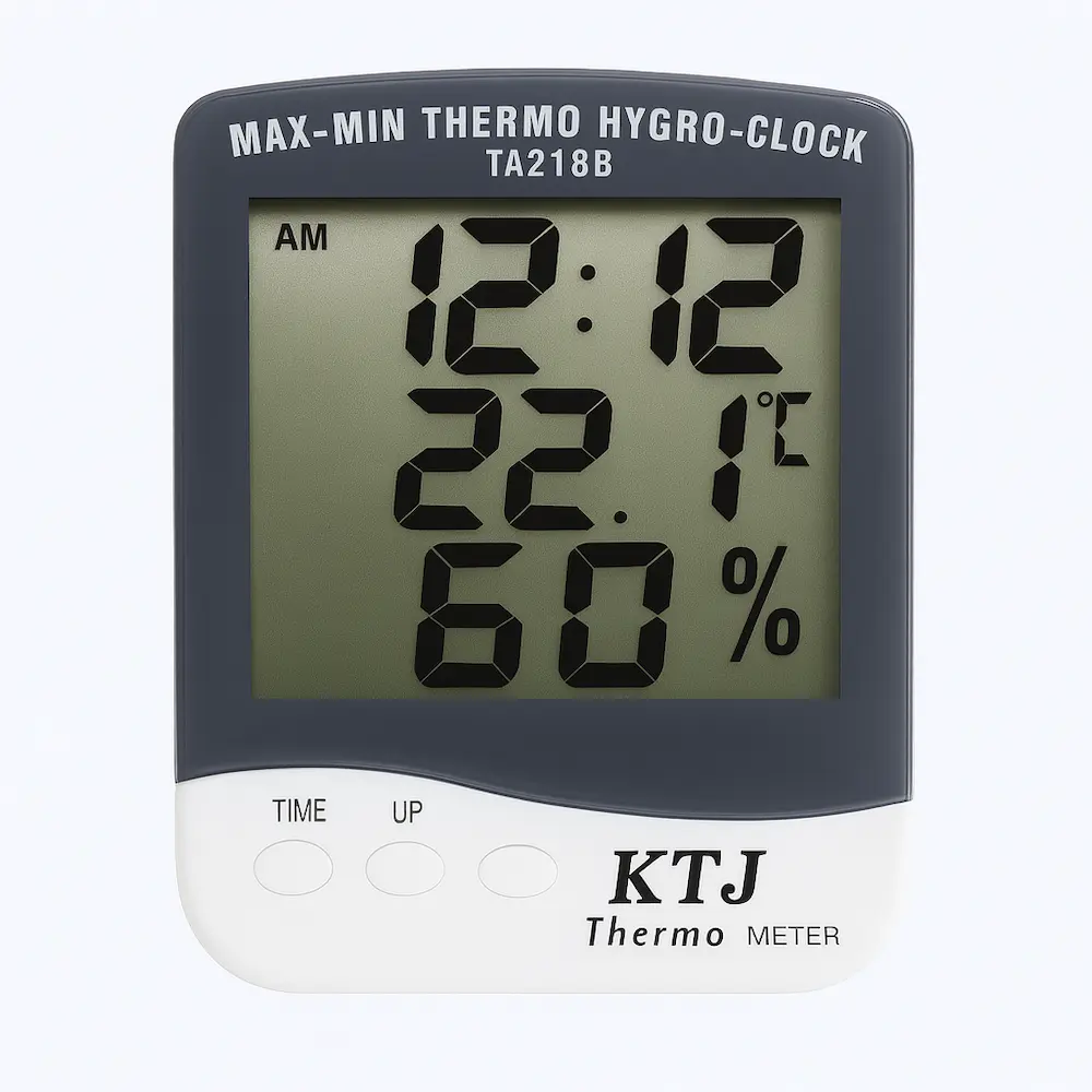 TA218B – Termohigrómetro Ambiental Digital + Reloj